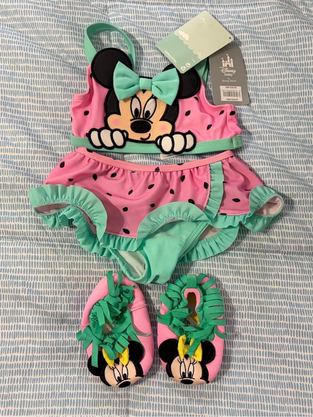 Disney 12-18 month Minnie Mouse Bikini and Shoes